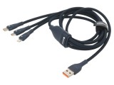 Cablu USB 2.0 1,2m bleumarin textil