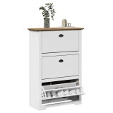 Gossi suport pantofi &bdquo;bodo&rdquo; alb si maro 80x35x118 cm