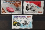 BC283, San Marino 1987, 2 serii transporturi-masini de ccurse si avioane (2 poze)