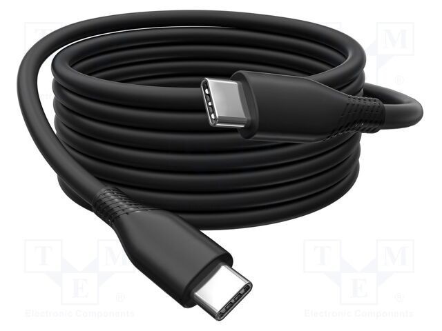 Cablu USB 2.0 DIGITUS USB-C 0,5m 60W negru nichelat