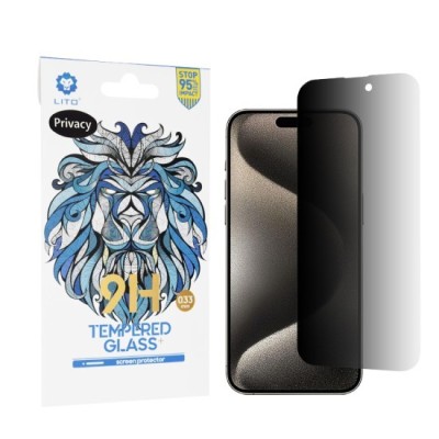 Folie pentru iPhone 15 Pro Max - Lito 2.5D Classic Glass - Privacy foto