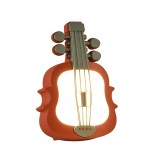 Lampa de Veghe, cu Protectie pentru Ochi, Model Violina, Lumina Calda, Incarcare USB, ABS, 14.3x5x9.9 cm, Verde/ Rosu