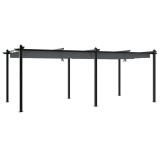 Foisor de gradina, acoperis retractabil antracit 3x6 m aluminiu