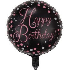 Balon din folie metalizata, flippy, figurine, model 2, happy birthday, tematica aniversare, 45 cm, ambalaj individual, pai inclus, umflare cu aer sau