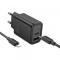 Incarcator Retea Cu Cablu USB-C HOCO N61, 20W, 3A, 1 x USB-A - 1 x USB-C, Negru