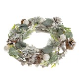 Coronita de Craciun cu conuri si zapada artificiala