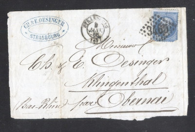 France 1866 Postal History Rare Front Cover 20 C NAPOLEON DB.243 foto