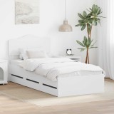 Cumpara ieftin Cadru de pat cu sertar Alb 90 x 200 cm Lemn Ingineresc