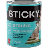 Vopsea alchidica Sticky, Practic, pentru lemn si metal, rosu, 0.6 l