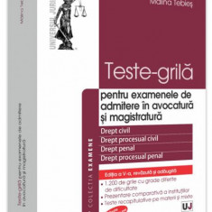 Teste-grilă pentru examenele de admitere în avocatură și magistratură. Drept civil. Drept procesual civil. Drept penal. Drept procesual penal - Paperb