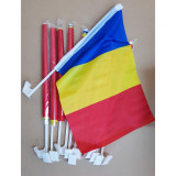 Set 12 Steaguri auto Tricolor 30 cm x 45 cm, ROMANIA / falg / drapel romanesc