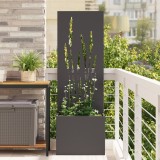 vidaXL Ghiveci de Grădină cu Panou Decorativ Negru 50 x 140 cm
