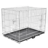 Cușcă pentru c&acirc;ini pliabilă, metal, XL