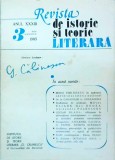 Revista de istorie si teorie literara. Iulie - Septembrie 1985