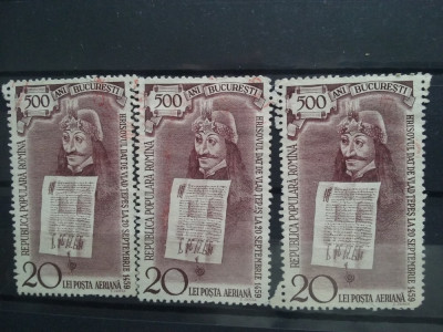 1959-500 ani Bucuresti-Vlad Tepes stampilat- L.P.481-3 seturi-Mi 1801=300E-RAR foto