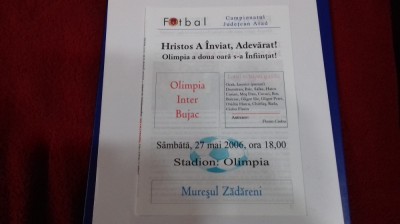 program Olimpia i. Bujac - Muresul Zadareni foto