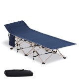 Outsunny Pat portabil, Pat de camping, pliabil, rezistent la intemperii, inclusiv geantă de transport, 190 cm x 68 cm x 52 cm, Albastru | Aosom Romani