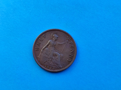 Half Penny 1925 Anglia-mai Rar foto