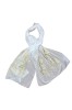 Esarfa tip marama traditionala, alb/crem, 180 x 53 cm, Bumbac, Marime universala
