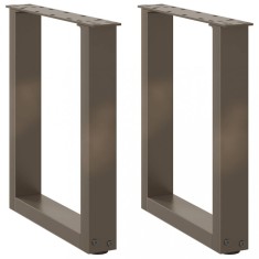 vidaXL Picioare pentru măsuță de cafea &icirc;n formă de U, 2 buc., oțel natural, 38x(42-43) cm 4013155