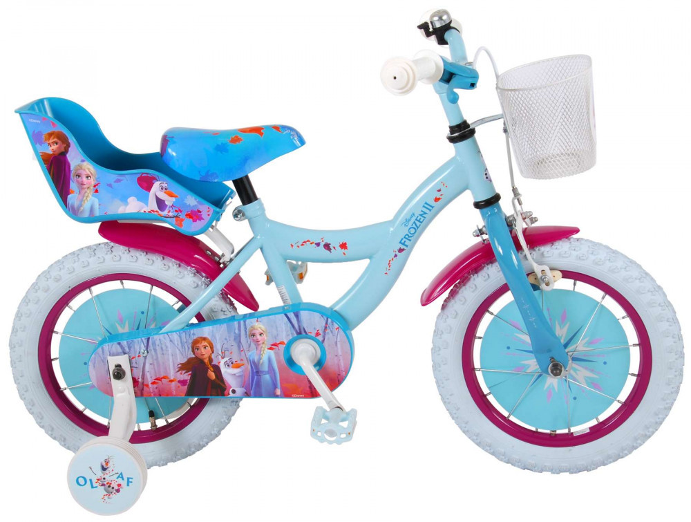 Bicicleta pentru fete, Disney Frozen 2, 14 inch, culoare Albastru/Violet,  frana PB Cod:91450 | Okazii.ro