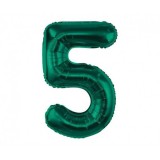 Balon Folie Cifra 5 Verde Inchis - 85 cm