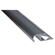 Profil aluminiu pentru treapta, incorporabil, semirotund, SET S82, natur, 2.5 m