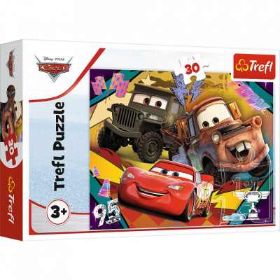 Puzzle trefl 30 disney cars 3 masinile de viteza foto