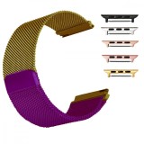 Curea otel, Milanese Loop, compatibila Apple Watch 9|8|7|6|5|4|3|2|1 Series, 41mm|40mm|38mm, telescoape QR, Purple Gold
