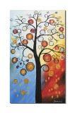 Cumpara ieftin Tablou pictat manual, Copacul vietii, in armonie, 100x60cm ulei pe panza in relief efect 3D, Superb