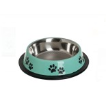 Bol din Otel Inoxidabil pentru Pisici si Caini de Talie Mica EMC ONSHOP&reg;, Antiderapant, Model Labute, Verde Menta, 235 ml