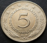 Cumpara ieftin Moneda 5 DINARI / DINARA - RSF YUGOSLAVIA, anul 1971 *cod 2882 B = A.UNC, Europa