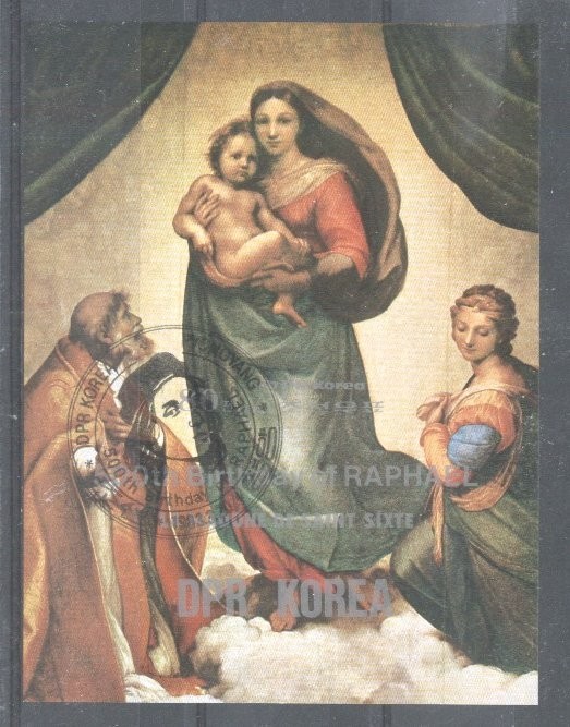 Korea 1983 Paintings, Raphael, imperf. sheet, used T.270