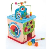 Jucarie din lemn &ndash; Centru de activitati cub multifunctional