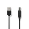 Cablu imprimanta USB 2.0 USB-A tata - USB-B tata 3m negru Nedis CCGL60101BK30