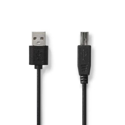 Cablu imprimanta USB 2.0 USB-A tata - USB-B tata 3m negru Nedis CCGL60101BK30 foto