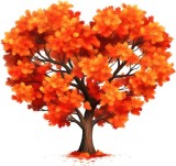 Cumpara ieftin Sticker decorativ perete Copac Portocaliu 63cm, autocolant PVC, tema jungla. Detasabil, autoadeziv. Decoratiune casa, spatiu comercial