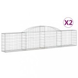 Cumpara ieftin Cosuri gabion arcuite, 2 buc., 300x30x60/80 cm, fier galvanizat