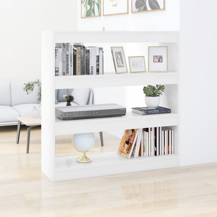 vidaXL Bibliotecă/Separator cameră, alb, 100x30x103 cm 811745
