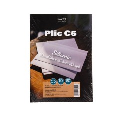 Plic C5 siliconic, 162x229 mm, deschidere latura lunga, set 10 bucati, alb