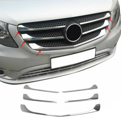 Ornamente inox grila masca fata Mercedes Vito / V Class W447 2014-2019 foto