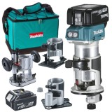 Makita DRT50RTEX3 - Masina de frezat cu 2 acumulatori Li-Ion 18 V 5 Ah 6 8 mm geanta textila