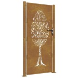 Cumpara ieftin Poarta pentru gradina, 105x180 cm, otel corten, model copac