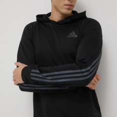 adidas Performance hanorac de jogging Run Icon HE2472 barbati, culoarea negru, cu imprimeu