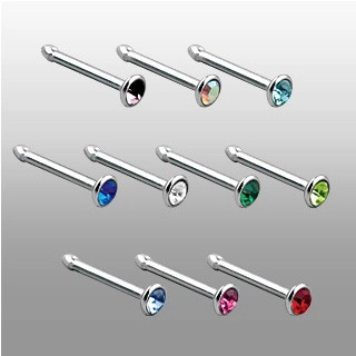 Piercing nas cu zircon - Culoare zirconiu piercing: Albastru - B