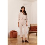 Pantaloni bej tip Cigarette, Oraije C2031BG