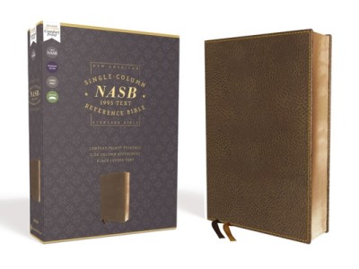 Nasb, Single-Column Reference Bible, Leathersoft, Brown, 1995 Text, Comfort Print foto