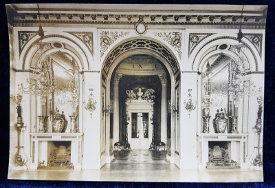 O SALA IN PALATUL LAZIENKI , VARSOVIA , FOTOGRAFIE MONOCROMA, PE HARTIE LUCIOASA , PERIOADA INTERBELICA foto