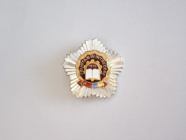 QW9 L 50 - Insigna - tematica comunism - Fruntas in intrecere - 1976