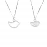 Birdie - Set coliere personalizate cu porumbei din argint 925, Bijubox
